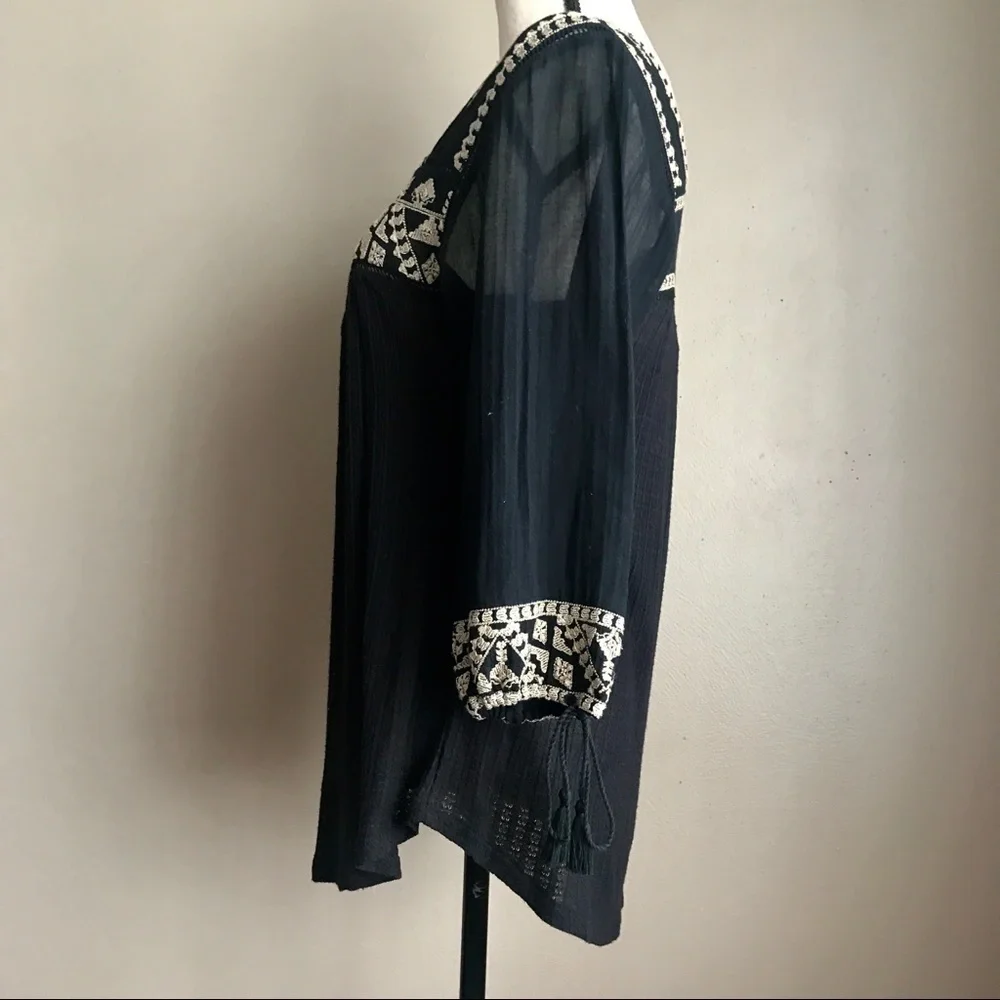 [Lucky Brand] Boho Black Shirt